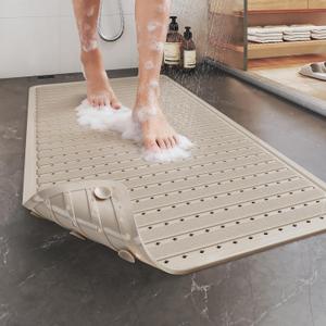 Non Slip Bathtub Mat and Shower Mat, Machine Washable Anti Slip Shower Mats for Inside Shower with Suction Cups & Drain Holes