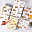 4 x Titiweet Construction Wrapping Paper - 12 Sheets Truck & Tractor Paper for Boys, Kids Birthday Holiday, 20 x 28 Inches Per Sheet