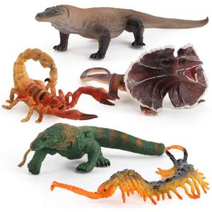 Fantarea 5 PCS Wild Life Jungle Animal Action Figures Model Goanna Chameleon Lizard Scorpion Scolopendra Party Favors Supplies Cake Toppers Set Toys for 5 6 7 8 Years Old Boys Girls Kid Toddlers