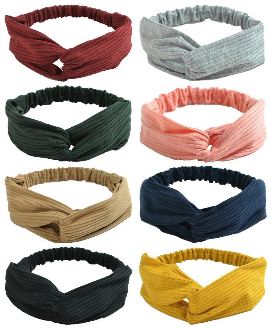 QandSweet Women and Little Girl's Stretchy Headbands Teens Cross Hairband for Fashion Shampoo Sports (Girl Head 40-50CM)