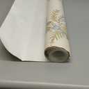 20 .5"Floral Peel and Stick Wallpaper Beige Contact Paper Thicken Wallpaper Delicate Flower Waterproof Green Leaf White Self Adhesive Removable Wall Paper Shelf Liner Decal Vinyl Roll