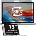 Pack of 2 360° Privacy Screen Protector Compatible for MacBook Air 13 Inch (2018-2021, M1), Privacy Screen Filter for MacBook pro 13 inch (2016-2022,M1, M2), Anti-Spy/Anti Fingerprint/Anti Blue Light/Anti Glare