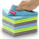 12-Pack Microfiber Cleaning Cloth, 11.5x11.5 Microfiber Towels for Cars, Dishes & House, for Detailers, Chefs & Efficient Home | Scratch-Free, Lint-Free, Ultra Absorbent(Blue/Green/Grey)