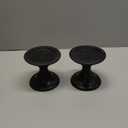 STORE INDYA Set of 2 Wood Candle Holders - 5.5 Inch Candle Stand for Votive and Pillar Candles - Warm Elegant Farmhouse Candle Holders - Decorative Hand Crafted Candle Stand Color- Black