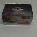 7.5" Glass Butter Dish with Lid for Countertop, Elegant Champagne-Colored Crystal Butter Stick Holder Container