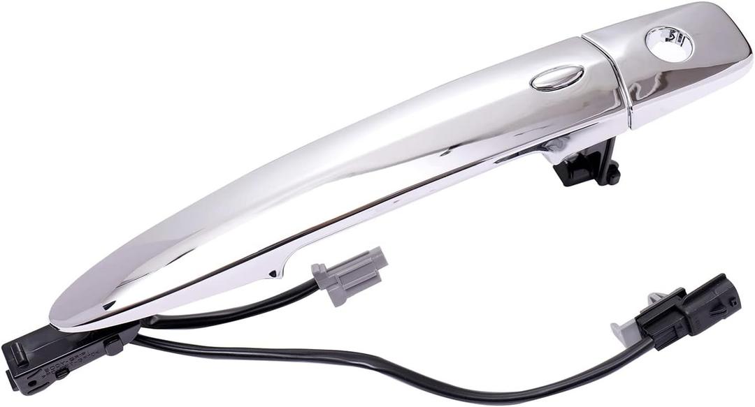 Front Left Driver Exterior Door Handle for Nissan Sentra 2013-2018, Murano Maxima 2009-2014, Leaf 2011-2017, Replaces 806469N00A, 806451AA0A - with Smart Key System - Chrome