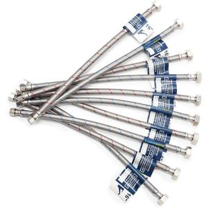 [10-Pack] PLUMBINGMASTER Faucet Hose,Faucet Supply Lines (3/8" Comp x 1/2" FIP), Certified Safe Supply Lines for Bathroom Faucet (16 inch)