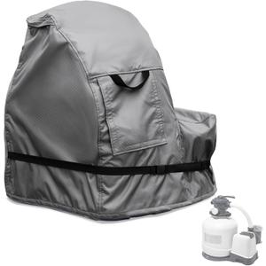 Okcool Sand Filter Pump Cover,Waterproof Anti-UV Pool Pump Sand Filter Winter Cover,Fits Most Brands Sand Filter on Market(Grey)