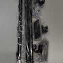 5 FT House Flag Pole Kit, 1" Spinning Thicken Stainless Steel Metal Flagpoles for Outside House Porch Post Wall Mount with 2-Position Flagpole Holder Bracket & 360° Flag Ring for 3x5 Flag(5 FT, Black)