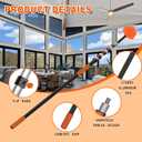 30FT Reach Cobweb Duster with Extension Pole, High Ceiling Long Duster with 5-24FT Telescoping Pole, Spider Web Brush for Indoor Outdoor Use