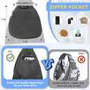 SlowTon Dog Carrier Sling - Thick Padded Shoulder Strap Adjustable Dog Carriers for Small Dogs, Puppy Carrier Purse for Pet Cat with Front Zipper Pocket Safety Belt Machine Washable (Grey Mesh S)