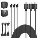 delilyn 3Pack 10ft/3m Power Cable and Adapter for Blink Outdoor 4 (4th Gen), Blink Outdoor/Indoor (3rd Gen)&Blink XT/XT2, Weatherproof Flat Charger Extension Cable with Micro USB Adapter