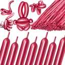 260 Metallic Red Long Balloons for Balloon Garland Thickening Skinny Latex Twisting Animals Modeling Christmas Birthday Wedding Party Festival Decorations 100pcs