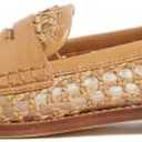 Arqa Penny Loafers for Women Comfortable Slip on Formal Work Flats Natural Raffia Woven Flats Dressy Casual Walking Shoes, size 40