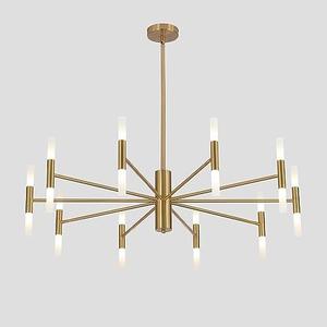 KCO Lighting Mid Century Modern Chandelier Brass Gold Chandelier Light Fixture Vintage Bedroom Chandelier Sputnik Flush Mount Ceiling Light Large Chandeliers for High Ceilings