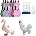MANON ROSA Chicken Diapers Bantam Hens - Reusable 6-Piece Set with Bow Ties Poultry Nappies Washable Waterproof for Geese Pet Ducks Silkie(6D20P S)