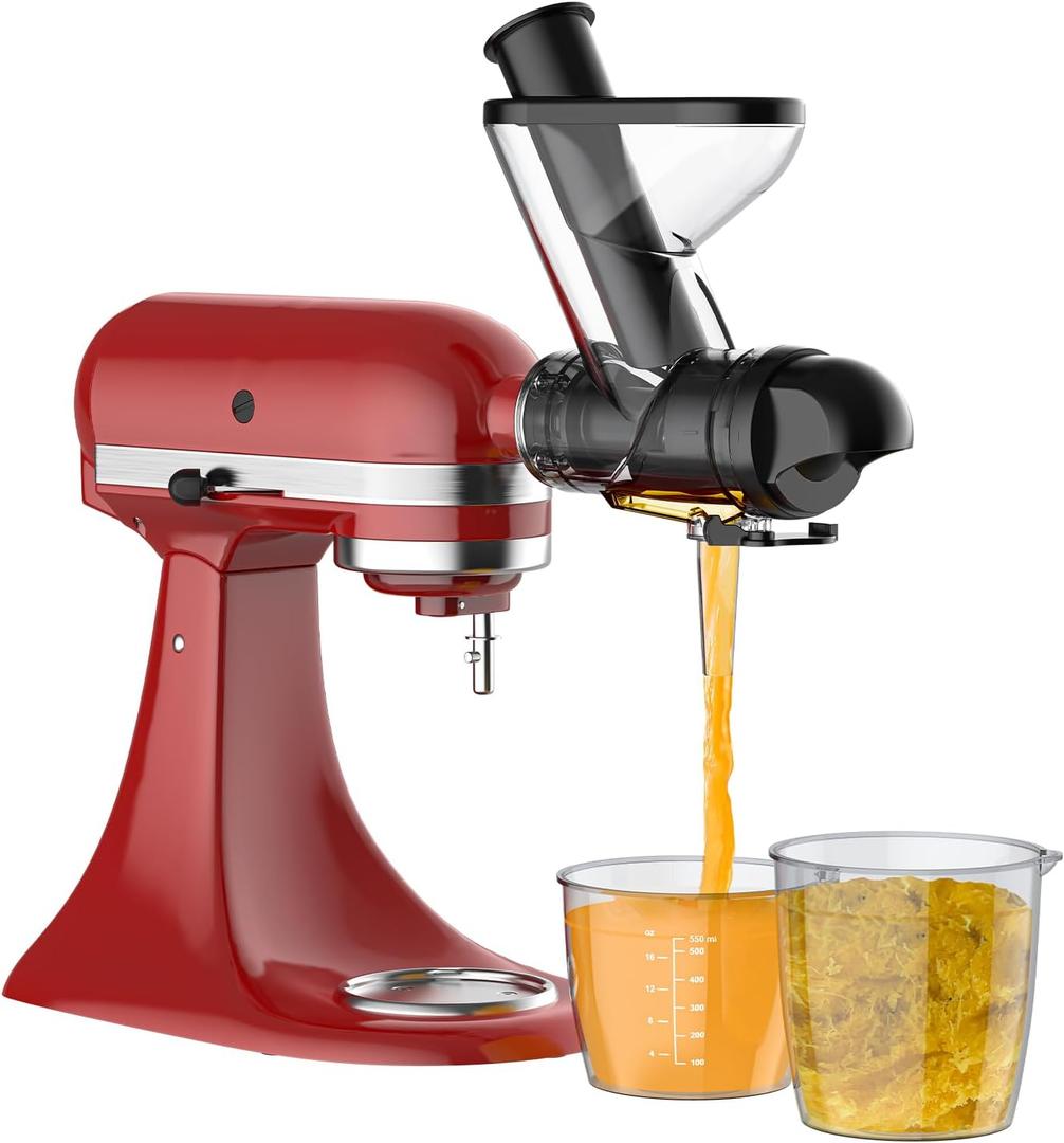 Masticating Juicer Attachment for KitchenAid Stand Mixer, Cold Press Juicer Machine, Slow Masticating Juicer Attachment with Dual Feed Chute, All Kitchenaid Mixer Attachments by Gvode