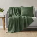 Ink+Ivy Bree Knit Throw Blanket for Bed, Sofa, and Couch, Lightweight, Breathable, Soft & Cozy Summer Blanket, Throw (50 in x 60 in) Green