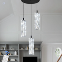 ykolupty Pendant Lights Kitchen Island 3-Lights Pendant Chandelier for Dining Room Hallway Stairwell,LED Dimmable 2700K-6000K