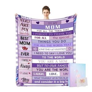 Gifts for Mom, Mom Birthday Gifts Blanket with Gift Box and Card, Birthday Gifts for Mom from Daughter Son, Super Soft Thickened Flannel Throw 60" x 50" for Mom