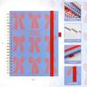 2 x And Per Se 2026 Planner with Pattern, A4 Size-Daily, Weekly & 18-Monthly Planner, Daily Schedule, Monthly Tabs, 100 GSM Thick Paper(Bowknot Pattern) (Blue)