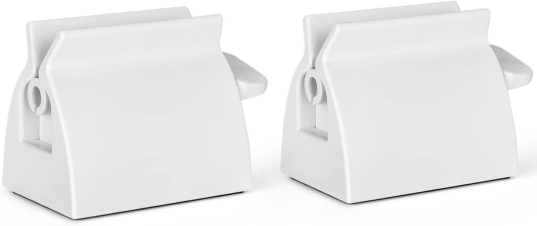 2pcs Rolling Tube Toothpaste Squeezer Toothpaste Seat Holder Stand for Bathroom AccessoriesMilky