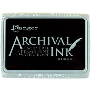 Ranger Archival Ink Pad, Jet Black – Permanent, Waterproof, Acid-Free, Non-Toxic – Won’t Bleed or Smudge – Provides Vivid and Crisp Stamping Results – Air Dry on Matte and Heat Set on Glossy Surfaces
