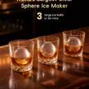 ecozy 2.4" Clear Ice Ball Maker Countertop with CrystalFlux Technology, 3 pcs in 45 Mins, 96 pcs/Day, Sphere Ice Maker with Automatic Water Supply, Self-Cleaning, Enhanced Insulation for Whiskey Bar