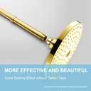 OFFO Shower Head Extension Arm, Shower Arm Extension Shower Head Extender Made of 304 Stainless Steel Shower Pipe Extension, Bright Gold 12 in