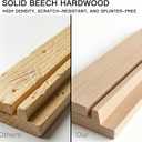 Beech Wood Mahjong Racks with Pushers, Premium Hardwood Tile Holders in Natural Finish, 17.3 Inch Durable Trays Set of 4 for American Mahjong & Dominoes, Smooth Surface Game Accessories(Natural)