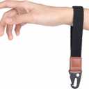 2 x Braided Wristlet Keychain Lanyard for Keys, Cool Stretchy Wrist Lanyard Strap Key Chain Holder for Women Men ID Badges, Wallet, Cell Phone, Camera (Black)