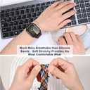 Magnetic Braided Loop Band Compatible with Apple Watch Series 11 10 42mm 9 8 7 6 5 4 40mm 41mm for Women Men, Stretchy Nylon Elastic Sport Strap for iWatch SE 1/2/3, Dark Cherry