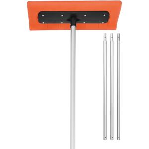 VEVOR Snow Roof Rake, 17.7'' Foam Blade, 7.3-18.4 ft Adjustable Roof Snow Scraper, Extension Tubes & Non-Slip Handle, Snow Removal Tool for Solar Panels, House, Roof Leaves, Debris Clearing