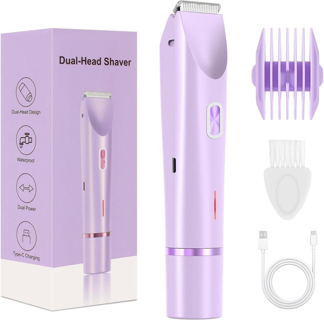 2025 New Bikini Trimmer for Women, Dermave Bikini Shaver,2-in-1 Electric Razors for Women (Purple)