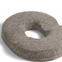 JEMA Donut Pillow, Tailbone Memory Foam Seat Cushion by Ergonomic Innovations for Sores, Coccyx, Sciatica, Pregnancy, Post Natal (Brown)