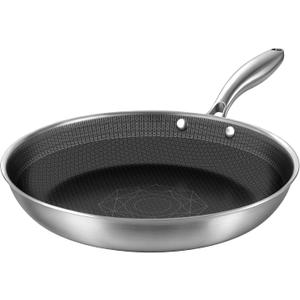 COOKER KING 12 Inch Frying Pan Nonstick,Stainless Steel, Large Size Skillet