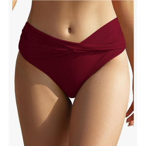 llSHEKINI Women's Bikini Bottom Twist Front Cheeky Swimsuit Ruched Bathing Suit Bottoms, Sm