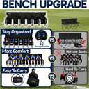 VictoryGear Portable Bench 6 Seat Soccer Benches for Team - Sideline Chairs with 8 Pockets & Carrying Bag - Folding Chair Camping Chairs - Sideline Soccer Bench - Travel Camping Seat, Large