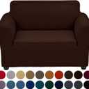 Joccun Stretch Chair Couch Cover,1-Piece Sofa Slipcover Spandex Fabric Sofa Covers with Elastic Bottom,Washable Furniture Protector for Dogs,Cats,Kids(Armchair,Chocolate) (Small35" - 55")