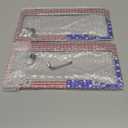 MENEONE License Plate Frame, 2 Pack USA Flag Bling Rhinestone License Plate Frame Holder, Metal Rust-Proof American Patriotic Flag Sparkling Diamond License Plate Frame for Car Truck SUV
