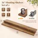 BBE 36 Inch Walnut Floating Shelves for Wall Storage