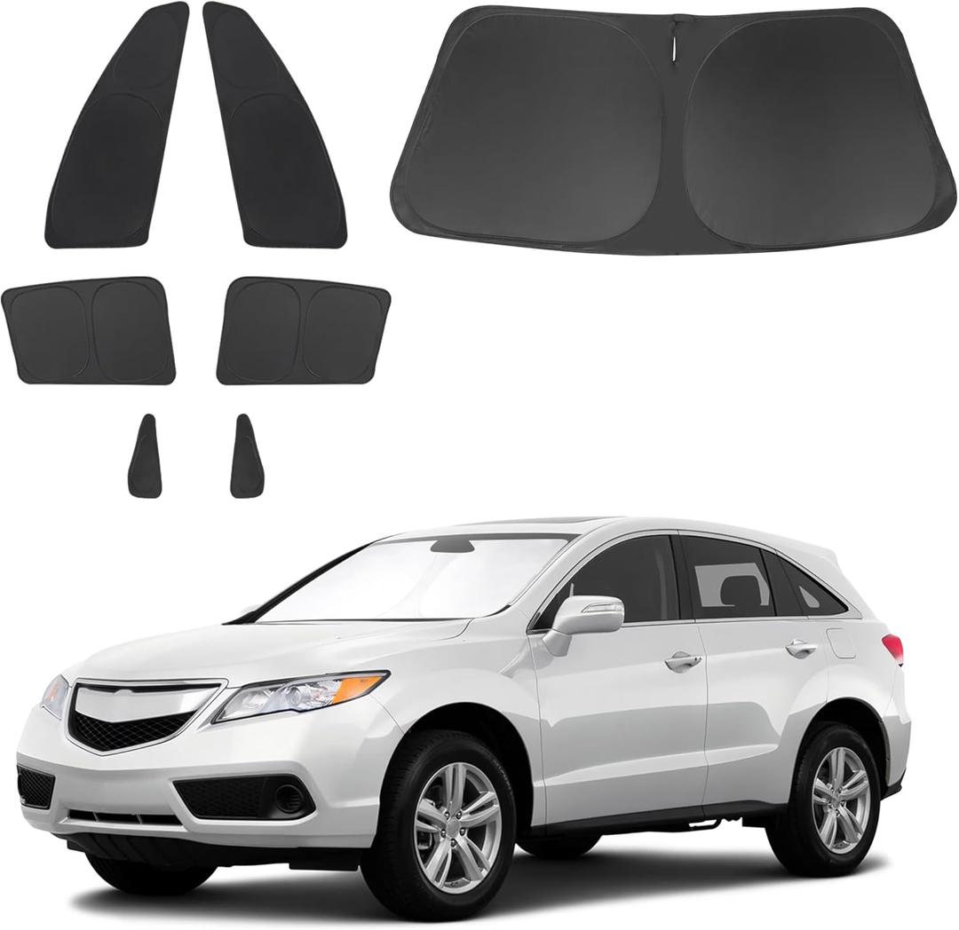7PCS Windshield Sun Shade Custom Fit for 2013-2018 Acura RDX Accessories Foldable Sunshade Side Rear Window Shade Cover Full Set Privacy Protection