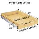 Pull Out Cabinet Organizer, Soft Close Wooden Slide Out Drawers for Pots and Pans, Full-extension Roll Out Shelves for Kitchen Cabinets, Pantry Organization, Bottom & Side Mount(23"W X 21"D x 3.4''H)