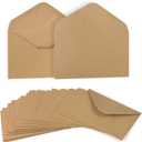ValBox 4.6x6.3" Kraft Envelopes 100 PCS 120 GSM Brown Contour Flap Invitation Envelopes for Baby Shower, Graduation, Wedding, Invitations - Gummed Flap