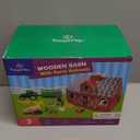 SIMPLIPLAY Farm Animal Toys with Portable Large Wooden Barn for Kids 3+ Years Old, 10 PCS Farm Animals Figures for Boys, Girls, Animal Lovers, Ideal Gift for Kids Toddlers, Improve Fine Motor Skills