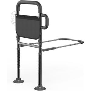 Bed Rails for Elderly Adults Safety, ASTM Approved Adjustable Bed Assist Rail for Seniors, Non-Slip Ergonomic Handle, 400lb Weight Capacity, Storage Pocket & Fixing Strap, Fits Twin/Full/Queen/King