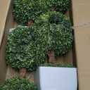 Artificial Topiaries Ball Trees Outdoor, 3.6ft Faux Boxwood Plants Topiary Triple Ball Tree(2 PCS), Fake Shrubs Trees Potted Decorative Indoor Porch or Garden (43 inch)