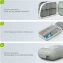 Portable Pill Organizer, Pill Box with 7 Compartments, Small Pill Case for Travel, Daily Medicine Pill Organizer with Air-Tight Lid (Green)