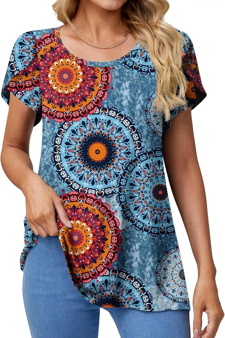 DILIUXING Women's Short Sleeve Tunic Tops Summer Casual T-Shirts Crew Neck Loose Basic Daily Blouse (M) DILIUXING Women's Short Sleeve Tunic Tops Summer Casual T-Shirts Crew Neck Loose Basic Daily Blouse (M)