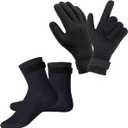 3mm Neoprene Gloves and Socks, 3mm Thermal Diving Gloves and Socks with Adjustable Waist Strap, Flexible Wetsuit Glove and Sock for Surfing, Kayaking Rafting